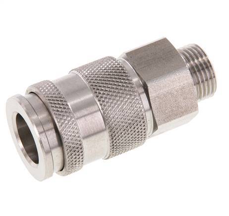 Acier inoxydable DN 10 Coupleur d'Air Douille G 3/8 pouce Mâle Double obturation