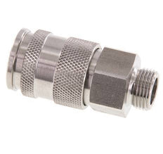 Acier inoxydable DN 10 Coupleur d'Air Douille G 3/8 pouce Mâle Double obturation