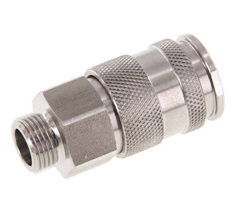 Acier inoxydable DN 10 Coupleur d'Air Douille G 3/8 pouce Mâle Double obturation