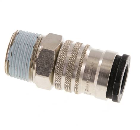 Acier/laiton Coupleur d'air DN 10 Douille R 1/2 pouce Mâle