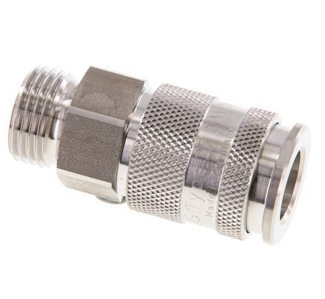 Acier inoxydable 316L DN 10 Manchon d'accouplement d'air G 1/2 pouce mâle à double obturation