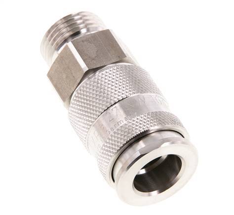 Acier inoxydable 316L DN 10 Manchon d'accouplement d'air G 1/2 pouce mâle à double obturation