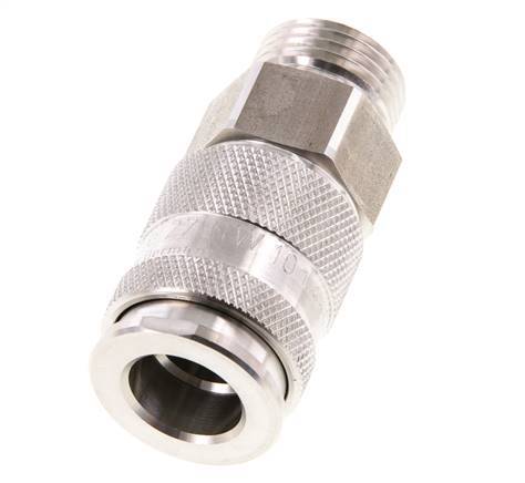 Acier inoxydable 316L DN 10 Manchon d'accouplement d'air G 1/2 pouce mâle à double obturation