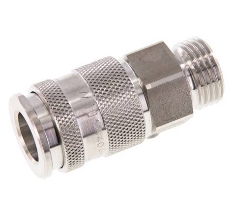 Acier inoxydable 316L DN 10 Manchon d'accouplement d'air G 1/2 pouce mâle à double obturation