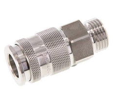Acier inoxydable 316L DN 10 Manchon d'accouplement d'air G 1/2 pouce mâle à double obturation