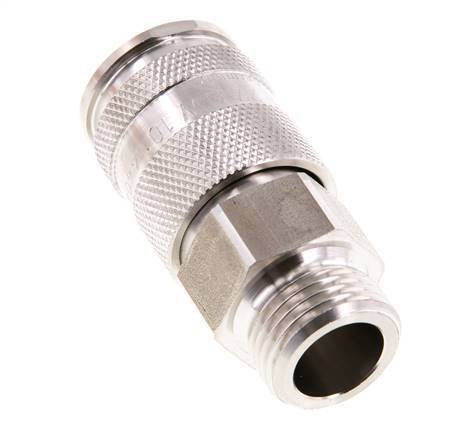 Acier inoxydable 316L DN 10 Manchon d'accouplement d'air G 1/2 pouce mâle à double obturation