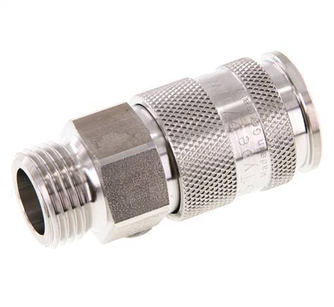Acier inoxydable 316L DN 10 Manchon d'accouplement d'air G 1/2 pouce mâle à double obturation