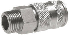 Acier inoxydable 316L DN 10 Air Coupling Socket G 3/8 inch Male Double Shut-Off