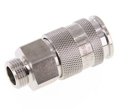 Acier inoxydable 316L DN 10 Air Coupling Socket G 3/8 inch Male Double Shut-Off