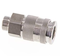 Acier inoxydable 316L DN 10 Air Coupling Socket G 3/8 inch Male Double Shut-Off