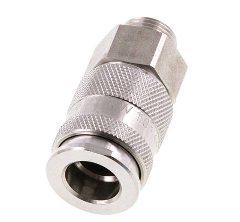 Acier inoxydable 316L DN 10 Air Coupling Socket G 3/8 inch Male Double Shut-Off