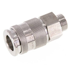 Acier inoxydable 316L DN 10 Air Coupling Socket G 3/8 inch Male Double Shut-Off