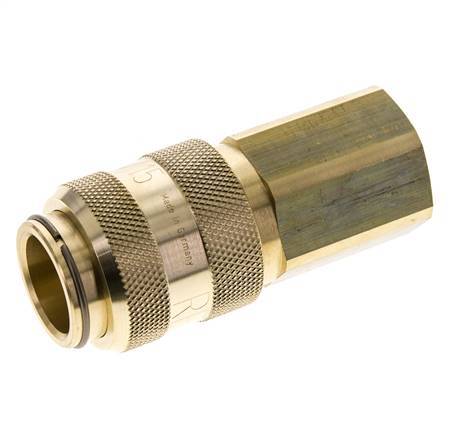 Brass DN 15 Air Coupling Socket G 1/2 inch Female Double Shut-Off