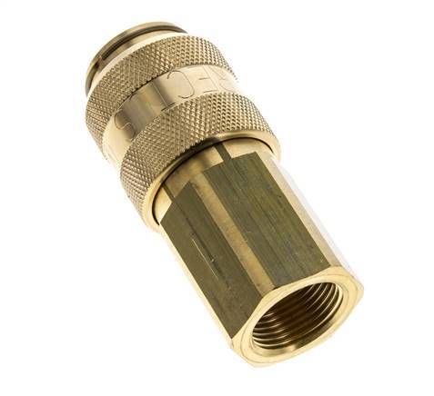 Brass DN 15 Air Coupling Socket G 3/4 inch Female Double Shut-Off