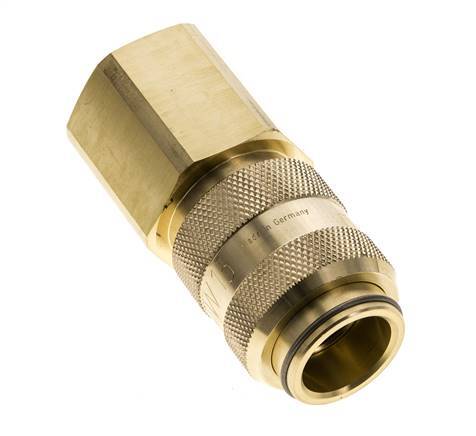 Brass DN 15 Air Coupling Socket G 1 inch Female Double Shut-Off