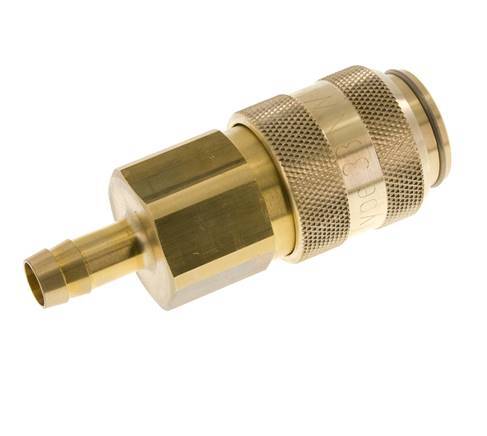 Brass DN 15 Air Coupling Socket 13 mm Hose Pillar Double Shut-Off