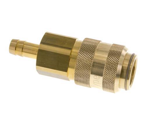 Brass DN 15 Air Coupling Socket 13 mm Hose Pillar Double Shut-Off