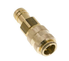 Brass DN 15 Air Coupling Socket 25 mm Hose Pillar Double Shut-Off