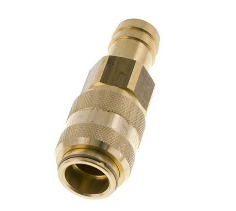 Brass DN 15 Air Coupling Socket 25 mm Hose Pillar Double Shut-Off