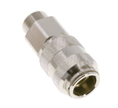 Nickel-plated Brass DN 15 Air Coupling Socket G 3/4 inch Male Double Shut-Off