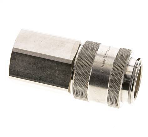 Nickel-plated Brass DN 19 Air Coupling Socket G 1 inch Female Double Shut-Off