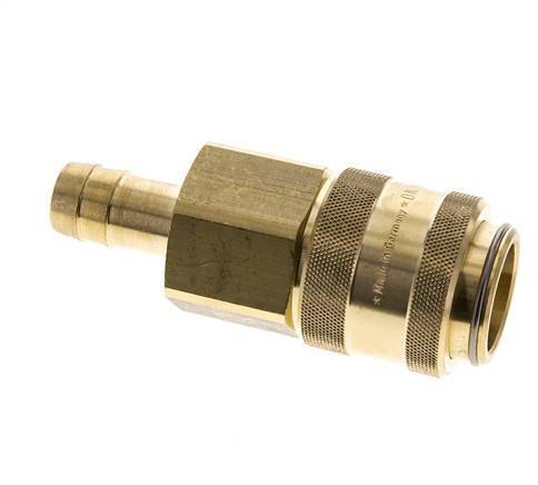 Brass DN 19 Air Coupling Socket 19 mm Hose Pillar Double Shut-Off
