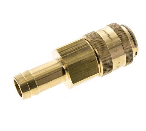 Brass DN 19 Air Coupling Socket 25 mm Hose Pillar Double Shut-Off