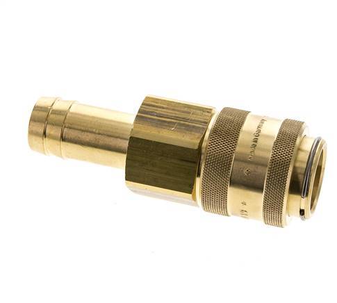 Brass DN 19 Air Coupling Socket 25 mm Hose Pillar Double Shut-Off