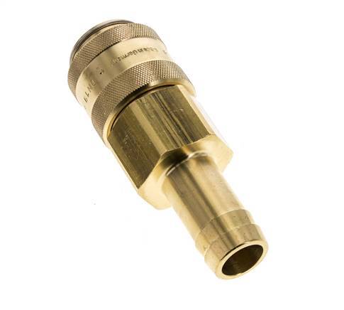 Brass DN 19 Air Coupling Socket 25 mm Hose Pillar Double Shut-Off