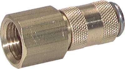Laiton DN 2.7 (Micro) Air Coupling Socket G 1/8 inch Female Double Shut-Off