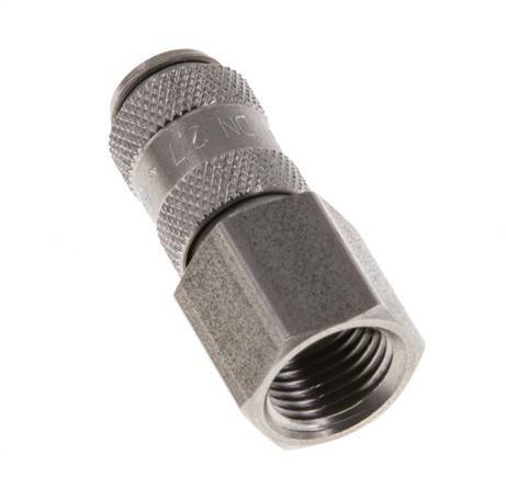 Stainless steel DN 2.7 (Micro) Air Coupling Socket G 1/8 inch Female Double Shut-Off