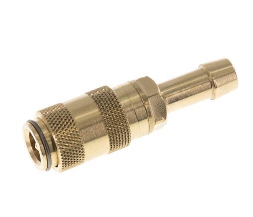 Brass DN 2.7 (Micro) Air Coupling Socket 5 mm Hose Pillar Double Shut-Off