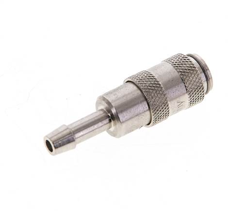Laiton nickelé DN 2.7 (Micro) Coupleur d'air Douille 4 mm Colonne de tuyau Double obturation