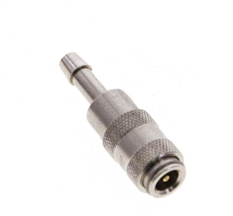 Laiton nickelé DN 2.7 (Micro) Coupleur d'air Douille 4 mm Colonne de tuyau Double obturation