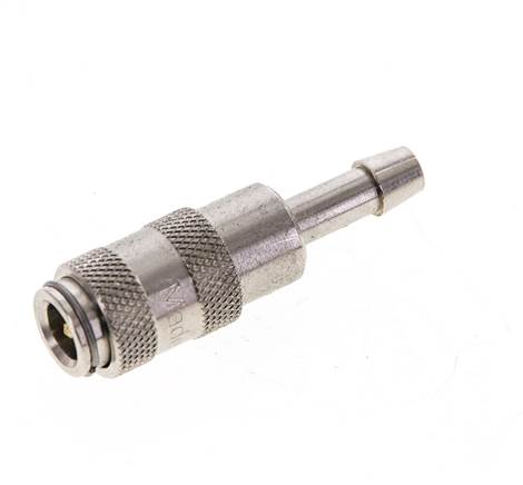Laiton nickelé DN 2.7 (Micro) Coupleur d'air Douille 4 mm Colonne de tuyau Double obturation