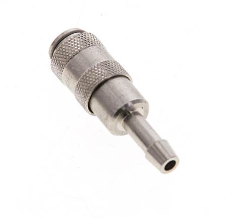 Laiton nickelé DN 2.7 (Micro) Coupleur d'air Douille 4 mm Colonne de tuyau Double obturation