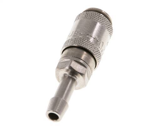 Nickel-plated Brass DN 2.7 (Micro) Air Coupling Socket 4 mm Hose Pillar Double Shut-Off