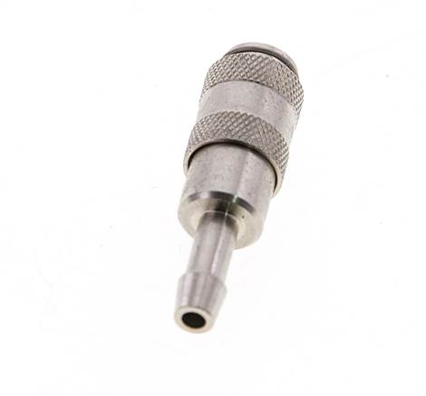 Laiton nickelé DN 2.7 (Micro) Coupleur d'air Douille 4 mm Colonne de tuyau Double obturation