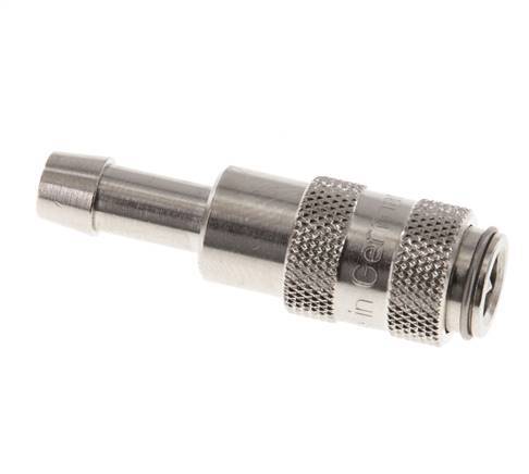 Nickel-plated Brass DN 2.7 (Micro) Air Coupling Socket 5 mm Hose Pillar Double Shut-Off