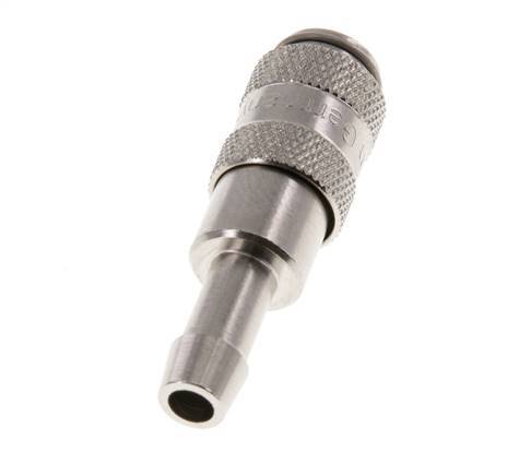 Nickel-plated Brass DN 2.7 (Micro) Air Coupling Socket 5 mm Hose Pillar Double Shut-Off