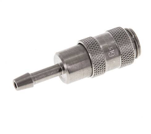 Stainless steel DN 2.7 (Micro) Air Coupling Socket 3 mm Hose Pillar