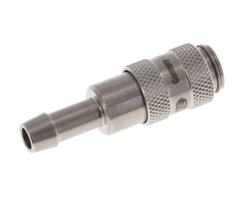 Stainless steel DN 2.7 (Micro) Air Coupling Socket 5 mm Hose Pillar