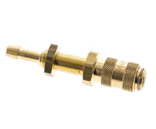 Brass DN 2.7 (Micro) Air Coupling Socket 4 mm Hose Pillar Bulkhead