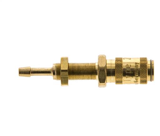 Laiton DN 2.7 (Micro) Manchon d'accouplement d'air 3 mm Pilier de tuyau Bulkhead Double obturation