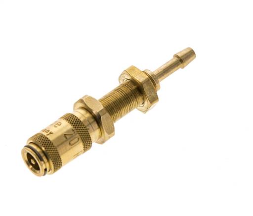 Laiton DN 2.7 (Micro) Manchon d'accouplement d'air 3 mm Pilier de tuyau Bulkhead Double obturation