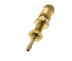 Brass DN 2.7 (Micro) Air Coupling Socket 3 mm Hose Pillar Bulkhead Double Shut-Off