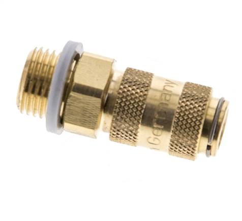 Laiton DN 2.7 (Micro) Coupleur d'air Douille G 1/8 pouce Mâle double obturation