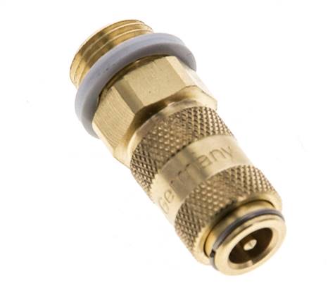 Laiton DN 2.7 (Micro) Coupleur d'air Douille G 1/8 pouce Mâle double obturation
