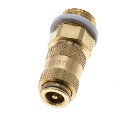 Laiton DN 2.7 (Micro) Coupleur d'air Douille G 1/8 pouce Mâle double obturation