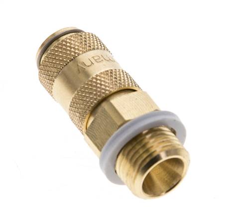 Laiton DN 2.7 (Micro) Coupleur d'air Douille G 1/8 pouce Mâle double obturation